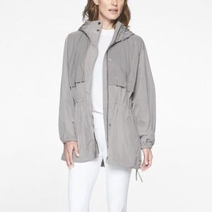 Athleta Women's Gray Hooded Lightweight Utility Anorak Jacket Size XXS/XS